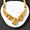 Natural Topaz Jade Faceted Bib Graduated Beaded Necklaces for Women, with Stainless Steel Lobster Clasps, Stainless Steel Color, 19.09 inch(48.5cm)