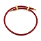 Adjustable Polyester Cord Braided Bracelets, Long-Lasting Plated, Red, Inner Diameter: 2-5/8~3-1/8 inch(6.7~7.8cm)