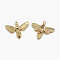 Brass Charms, Cadmium Free & Nickel Free & Lead Free, Bee, Real 18K Gold Plated, 15x18x3mm, Hole: 1mm