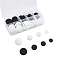 Cloth Shank Buttons, with Zinc Alloy Finding, Flat Round, for Overcoat Garment Accessories, Platinum, Mixed Color, 14~25x7~10mm, Hole: 3~2x2mm, 48pcs/box
