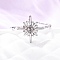 304 Stainless Steel Rhinestone Cuff Rings, Star, Stainless Steel Color, 13x13mm, Inner Diameter: 18mm