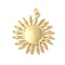 Rack Plating Sun Brass Pendants, with Jump Ring, Long-Lasting Plated, Cadmium Free & Lead Free, Real 18K Gold Plated, 34.5x32x2mm, Hole: 3mm