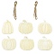 30pcs 6 Styles Wood Pendants, with Jute Rope, Pumpkin, 99~100x78~100x2mm, Hole: 3.5m~6.5m, 6pcs/set