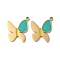 Ion Plating(IP) 304 Stainless Steel Pendants, with Enamel, Butterfly Charm, Golden, 21.5x17.5x1.5mm, Hole: 1.6mm