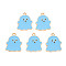 Alloy Enamel Pendants, Cadmium Free & Lead Free, Light Gold, Ghost, Light Sky Blue, 21.5x17x1.5mm, Hole: 1.8mm