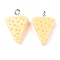 Resin Pendants, with Platinum Iron Peg Bail, Imitation Food, Cheese, Navajo White, 20x13.5x5mm, Hole: 2mm