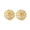 Flower Brass Micro Pave Clear Cubic Zirconia Bead Caps, Long-Lasting Plated, Cadmium Free & Lead Free, Rack Plating, Real 18K Gold Plated, 11.5x12x4mm, Hole: 2mm