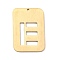 Ion Plating(IP) 304 Stainless Steel Pendants, Rectangle with Alphabet, Hollow, Letter.E, 32x22x1mm, Hole: 1.5mm