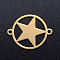 201 Stainless Steel Links connectors, Ring with Star, Golden, 15x19.5x1mm, Hole: 1.2mm