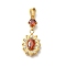 Ion Plating(IP) 304 Stainless Steel Micro Pave Cubic Zirconia Pendants, Oval, 21x10x3mm, Hole: 4.5x2.5mm