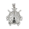 Brass Micro Pave Cubic Zirconia Pendants, Cadmium Free & Lead Free, Insect, Platinum, 23x19.5x4.5mm, Hole: 5.5x3.5mm