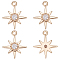 Brass Cubic Zirconia Charms, Star, Nickel Free, Real 18K Gold Plated, 10.5x8.5x2mm, Hole: 1mm, about 20pcs/box