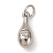 Brass Micro Pave Cubic Zirconia Pendants, Bowling Ball Charms, with Jump Ring, Long-Lasting Plated, Cadmium Free & Lead Free, Rack Plating, Platinum, 14.5x6mm, Hole: 3mm