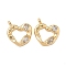 Brass Micro Pave Heart Cubic Zirconia Pendants, Nickel Free, Heart, Real 18K Gold Plated, 15.5x15x2.5mm, Hole: 2mm