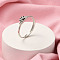 Brass Adjustable Rings for Women, Cat Paw with Wing, Platinum, 5.5mm, Inner Diameter: 20mm