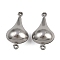 304 Stainless Steel Connector Charms, Teardrop Links, Non-Tarnish, Stainless Steel Color, 22x12x8mm, Hole: 1mm