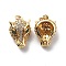 Brass Cubic Zirconia Pendants, Cadmium Free & Lead Free, with Jump Ring, Wolf Head Charms, Real 18K Gold Plated, 17x12.5x8mm, Hole: 3mm