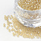 8/0 Grade A Round Glass Seed Beads, Silver Lined, Pale Goldenrod, 8/0, 3x2mm, Hole: 1mm, about 10000pcs/pound
