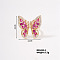 Butterfly Brass Micro Pave Cubic Zirconia Open Cuff Ring for Women, Simple Fashion Summer Personalized Colorful Ring