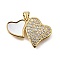 Brass Micro Pave Cubic Zirconia Shell Pendants, Cadmium Free & Lead Free, Heart, Real 18K Gold Plated, 18x26x3mm, Hole: 3.5x4.5mm