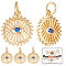Beebeecraft 1 Box 8Pcs Blue Eye Charms 18K Gold Plated Cubic Zirconia Pendant Charms Sun Flower and Evil Eye Earring Findings for DIY Gifts Jewellery Making