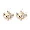 Alloy Rhinestone Pendants, UV Plating, Fish, Light Gold, 17x18.2x3.1mm, Hole: 1.8mm