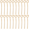 Brass Eye Pins, for Jewelry Making, Real 18K Gold Plated, 21 Gauge, 20x0.7mm, Hole: 2mm, about 200pcs