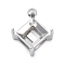 304 Stainless Steel Rhinestone Claw Settings, Stainless Steel Color, Rhombus, Fit for 6x6mm Rhinestone, 12.5x10x5mm, Hole: 1.5mm