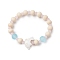 Synthetic Turquoise & Wood & Glass Beaded Stretch Bracelets for Boys Girls, Dolphin, Inner Diameter: 1-3/4 inch(4.4cm), Dolphin: 13x20mm