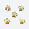 Brass Micro Pave Cubic Zirconia Pendants, Multi-strand Links, Cadmium Free & Nickel Free & Lead Free, Star, Golden, 5x3mm, Hole: 1x2mm
