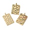 Brass Micro Pave Colorful Cubic Zirconia Pendants, Cadmium Free & Nickel Free & Lead Free, Real 18K Gold Plated, Cuboid, 34.5x21x5.5mm, Hole: 2.5x2.5mm