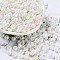 Glass Seed Beads, Opaque Colours Luster, Round, WhiteSmoke, 5~5.5x3~3.5mm, Hole: 1.5~1.6mm, about 3488pcs/pound