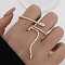 Snake Brass Micro Pave Cubic Zirconia Cuff Rings, Open Rings for Women, Golden, Inner Diameter: 41mm