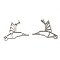 Non-Tarnish 201 Stainless Steel Origami Pendants, Hummingbird Outline Charms, Stainless Steel Color, 26.5x36.5x1.3mm, Hole: 6.5x3.3mm