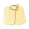 304 Stainless Steel Rhinestone Pendant, Ion Plating(IP), Rectangle, Golden, 63.5x28x6mm, Hole: 4.5mm