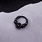 316L Stainless Steel Micro Pave Cubic Zirconia Hoop Nose Rings, Flower, Inner Diameter: 10mm, Pin: 1.2mm