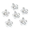Non-Tarnish 304 Stainless Steel Pendant Open Back Bezel Cabochon Settings, Flower, Stainless Steel Color, Tray: 1.8mm, 11x9x1.5mm, Hole: 1mm