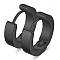 Stainless Steel Hoop Earrings, Black, Ring, 9x4mm