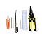 Pricker Sewing Tool Kits, including Carbon Steel Scissors, PP Handle Awls, 430 Stainless Steel Woven Rattan Tools and Plastic Measuring Rulers, Mixed Color
