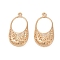 Brass Pendants, Cadmium Free & Nickel Free & Lead Free, Bag, Real 18K Gold Plated, 29.5x15.5x6.5mm, Hole: 1.6mm