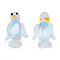 Handmade Lampwork Beads, No Hole, Penguin, Light Sky Blue, 24~26x17~19.5x10~11.5mm