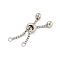 Non-Tarnish Adjustable 304 Stainless Steel Box Chain Slider Bracelet Making, Stainless Steel Color, 3-1/8 inch(8cm), Hole: 2.2mm