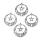 Non-Tarnish 201 Stainless Steel Pendants, Flat Round with Star, Stainless Steel Color, 27x25x1.5mm, Hole: 1.4mm