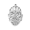 304 Stainless Steel Pendants, Mask Charms, Laser Cut, Anti-Tarnish, Stainless Steel Color, 27.5x18.5x1.5mm, Hole: 1.5mm