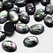 Resin Cabochons, Imitation Shell, Oval, Black, 14x10x4mm