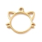 304 Stainless Steel Charms, Cat Head Charms, Golden, 10x11x1mm, Hole: 1mm