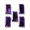 Natural Amethyst Pendants, Faceted Rectangle Charms, 25x13x4~4.5mm, Hole: 1mm