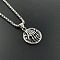 Stainless Steel Flat Round Skeleton Hand Pendant Trendy Punk Style Men's Necklaces, Stainless Steel Color