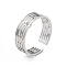 Non-Tarnish 304 Stainless Steel Cuff Adjustable Ring, Staff, Stainless Steel Color, Adjustable