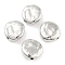 CCB Plastic Beads, Flat Round, Platinum, 14x5.5mm, Hole: 1.5mm, 724pcs/500g